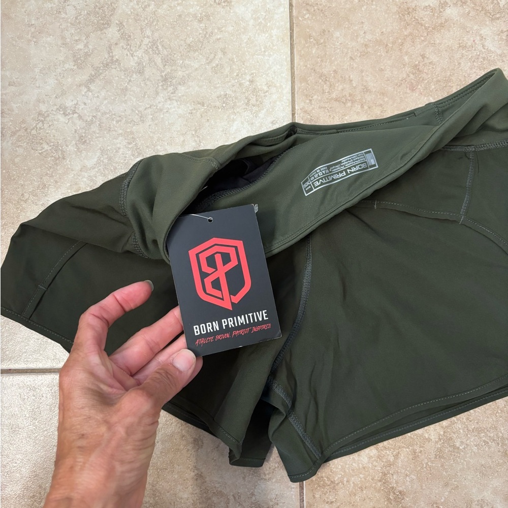 Women's Born Primitive NEW Green Athletic Shorts - Picture 5 of 5